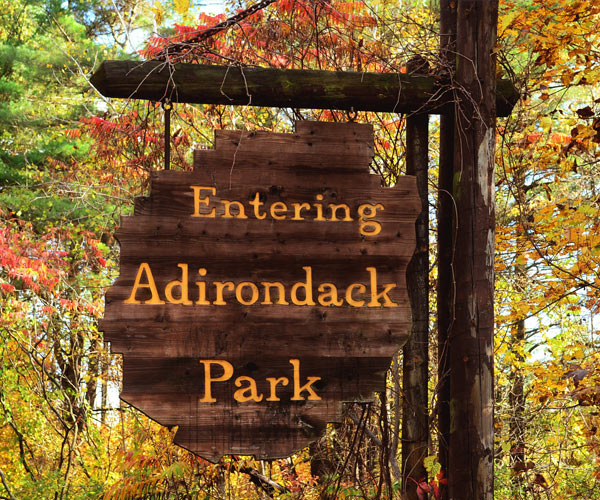 entering adirondack park sign