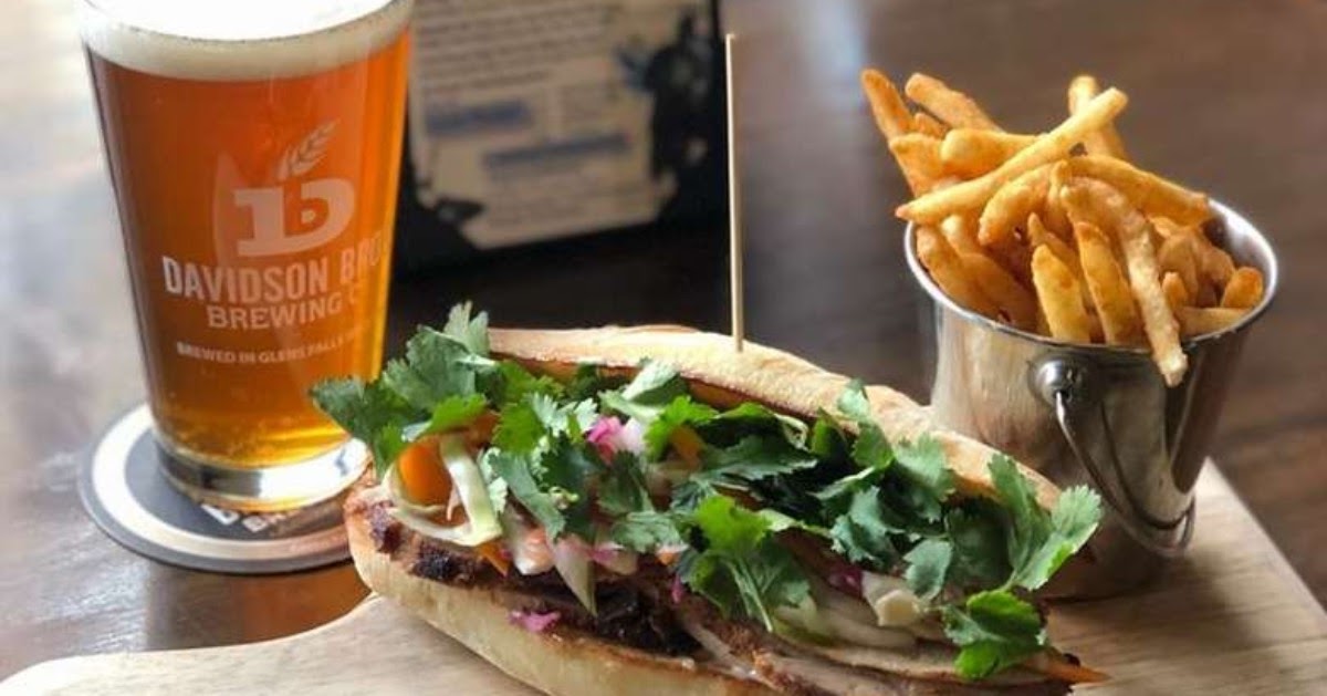 beer and food on table