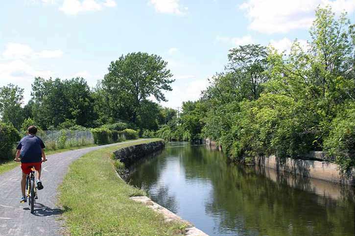 biker on Feeder Canal Trail