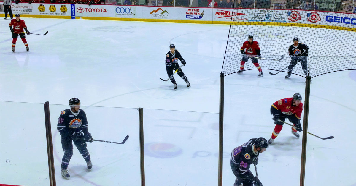 a hockey game in progress