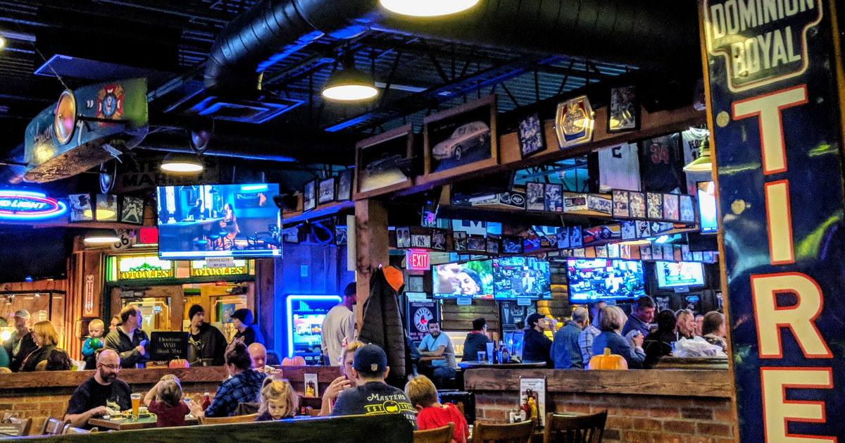 the inside of a restaurant/bar