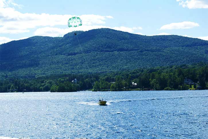 parasailing on Lake George