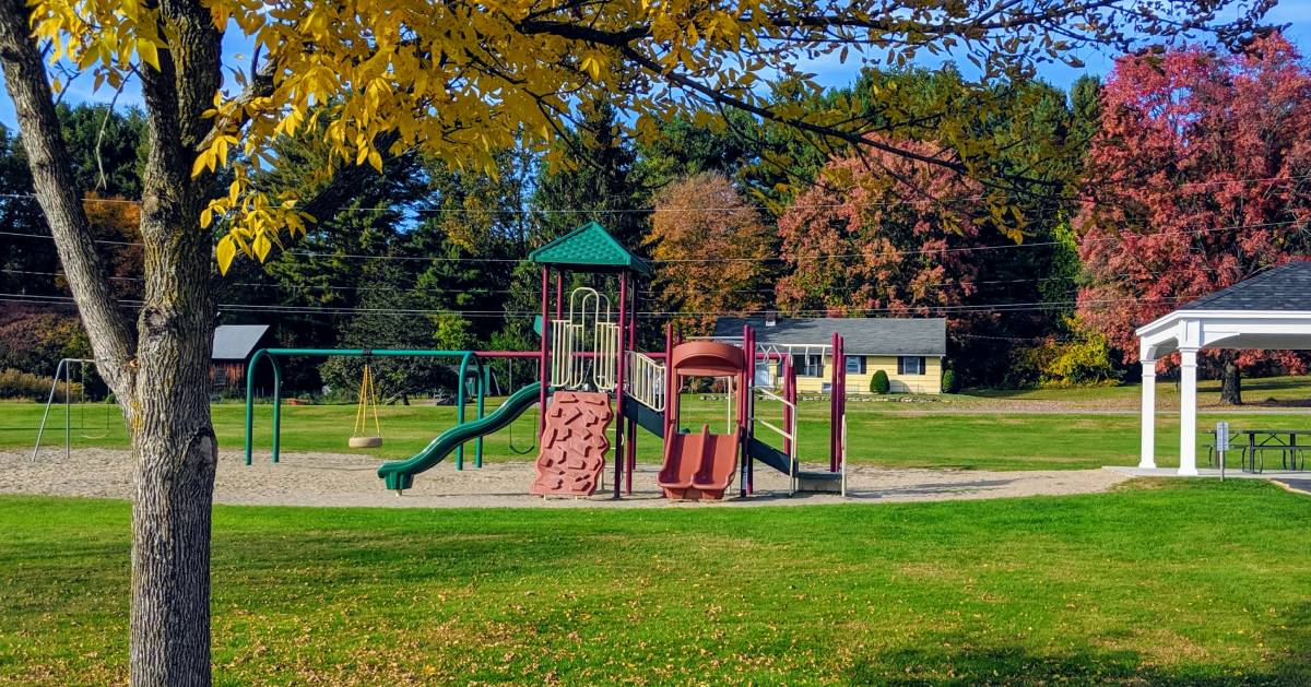 playground in park in the fall