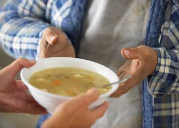 Dinner served at charity