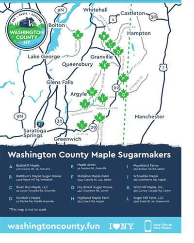 a map of participating maple businesses